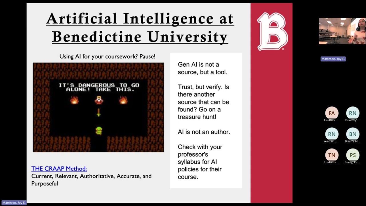 Benedictine University: PASS Workshop 3: Academic Technology and Integrity AI and Plagiarism