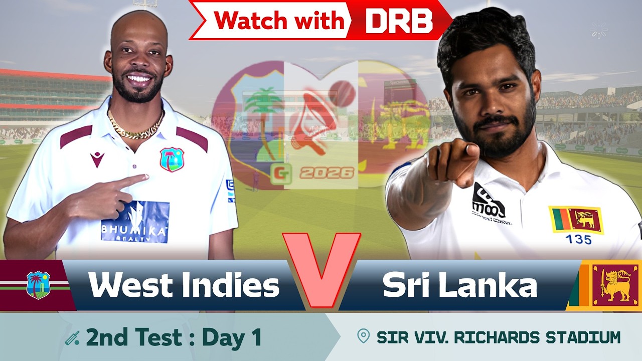 West Indies vs Sri Lanka | 2nd Test : Day 1 | Commentary (English) | watch with DRB