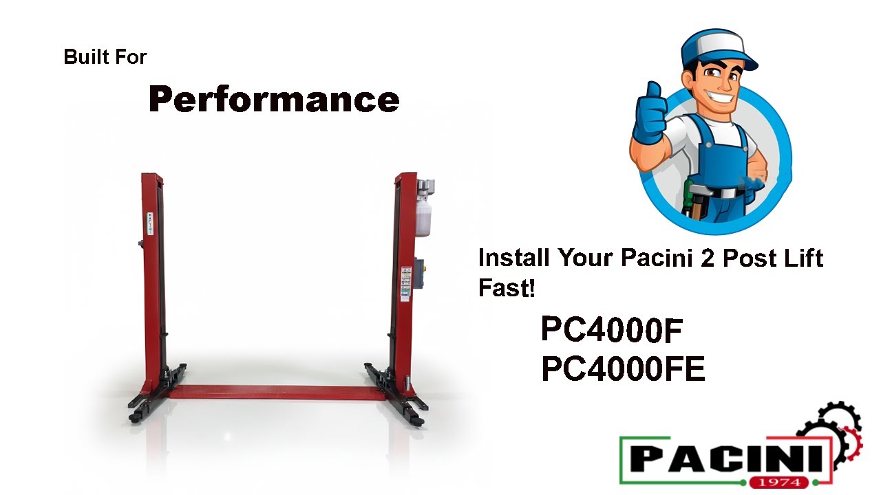 Pacini 2 Post Car Lift 4000kg Installation | PC4000F & PC4000FE Heavy Duty Models