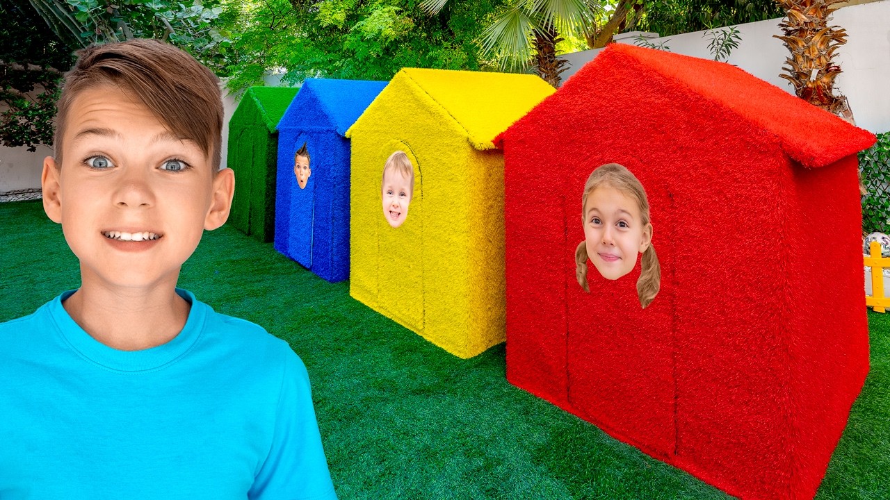 4 v&auml;rvi maja v&auml;ljakutse! 🟥🟦🟩🟨 Loominguline laste m&auml;ng