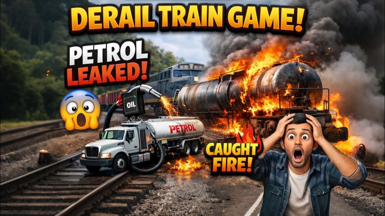 PETROL LEAK TURNED INTO FIRE 😱🔥 | Derail Train Game Realistic Disaster 🚆💥