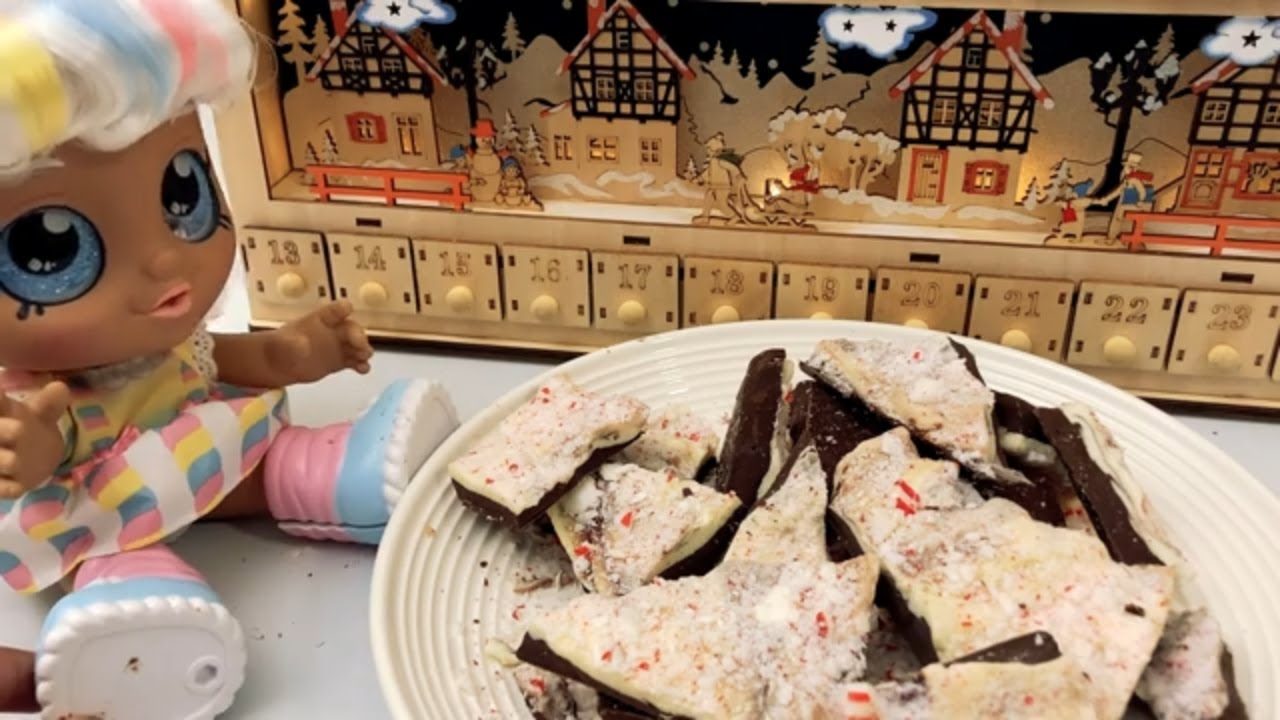 Christmas Holiday Fun and Surprise with Marshamallow: Day 12  Advent Calendar Making Peppermint bark