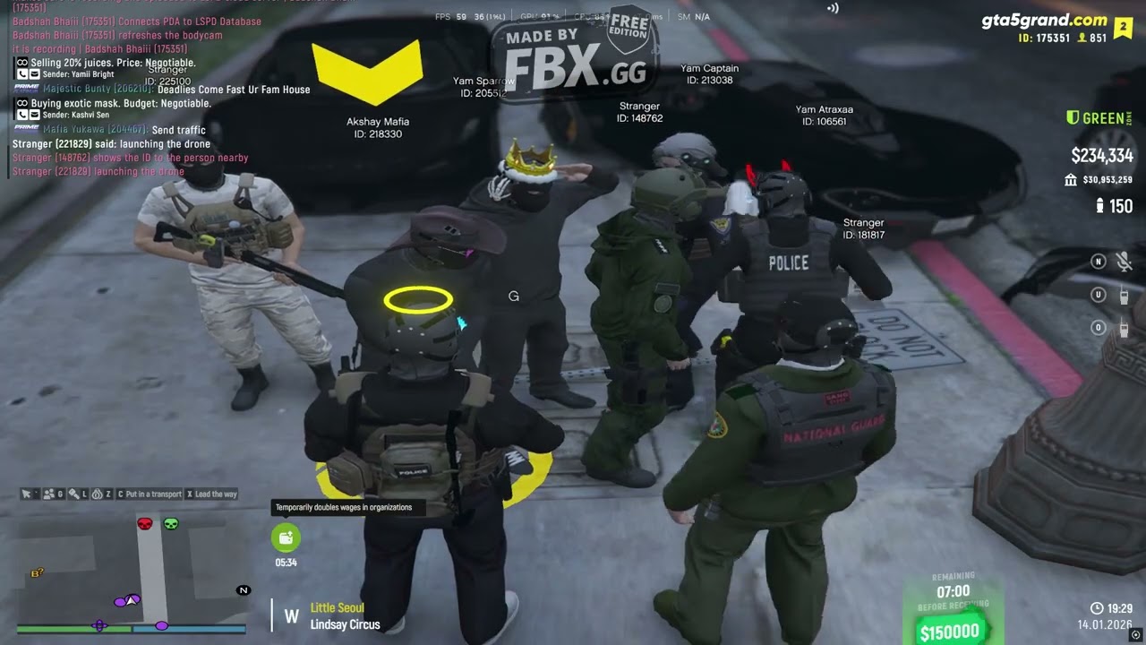 LSPD going on Store Robbery Protection ￼but is failed Other org is not coming GTA 5 Grand RP EN 2
