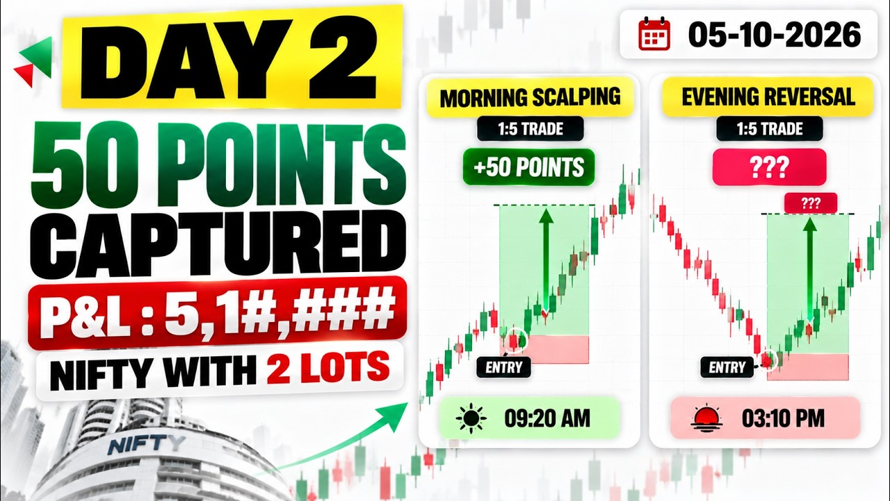 Day 2🔥Morning Scalping Strategy | Nifty with 2 Lots | Option Trading Challenge #trading #nifty