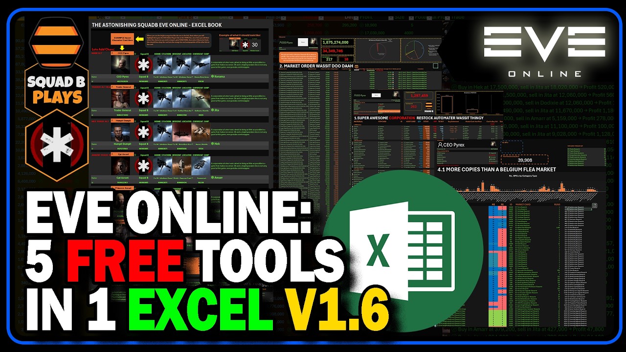 Вышла бесплатная версия Excel 1.6 для EVE Online! 5 бесплатных инструментов в одном файле Excel!