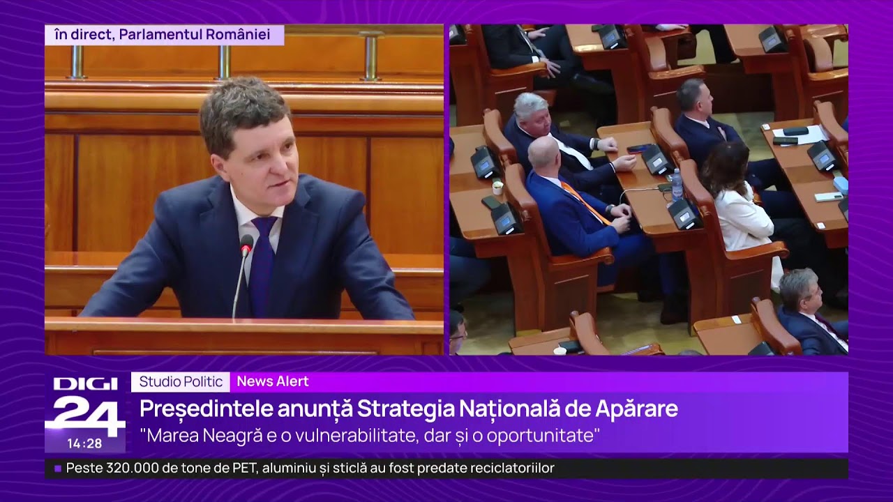 🟣 Nicușor Dan prezintă &icirc;n plenul Parlamentului Strategia Naţională de Apărare a Ţării
