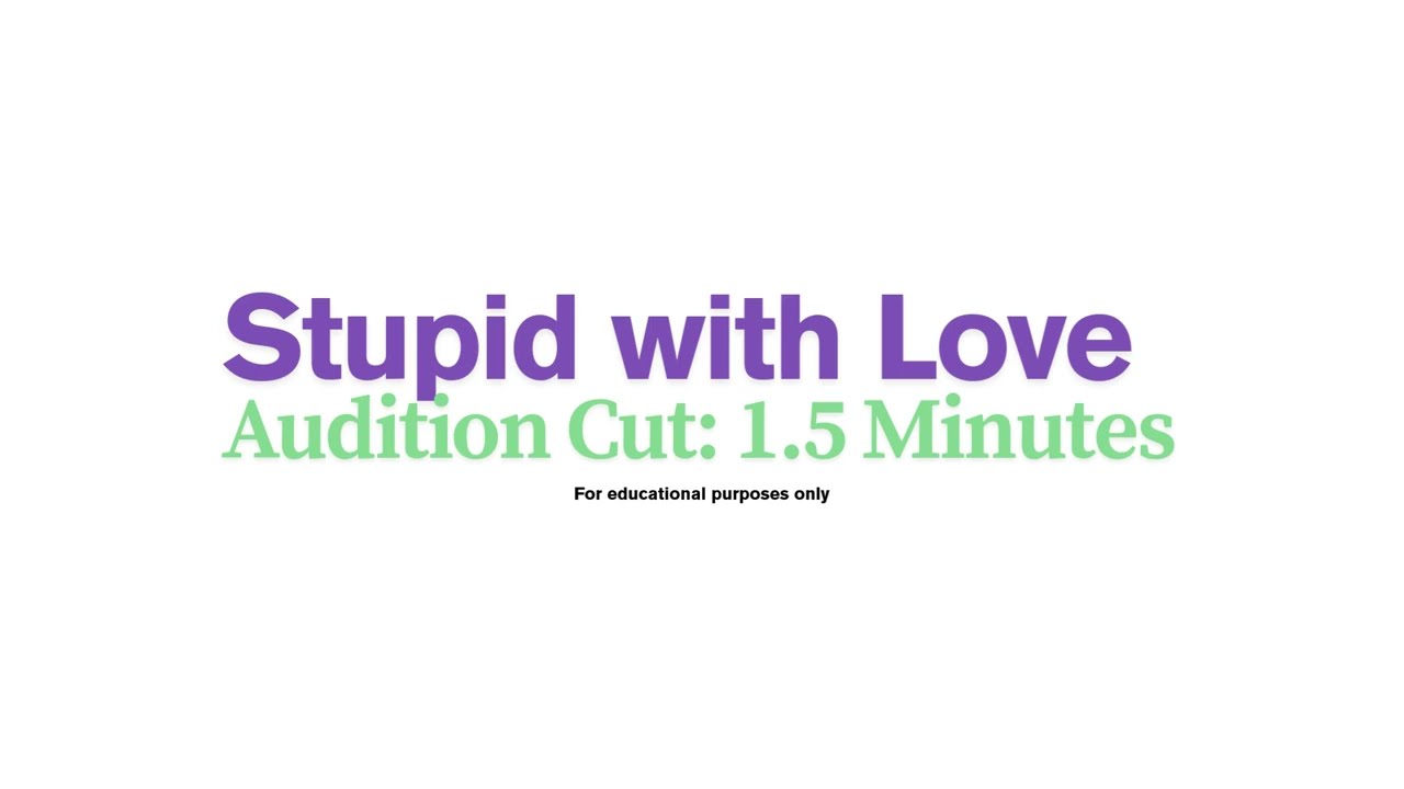 Audition Cut Accompaniment- Stupid with Love from Mean Girls