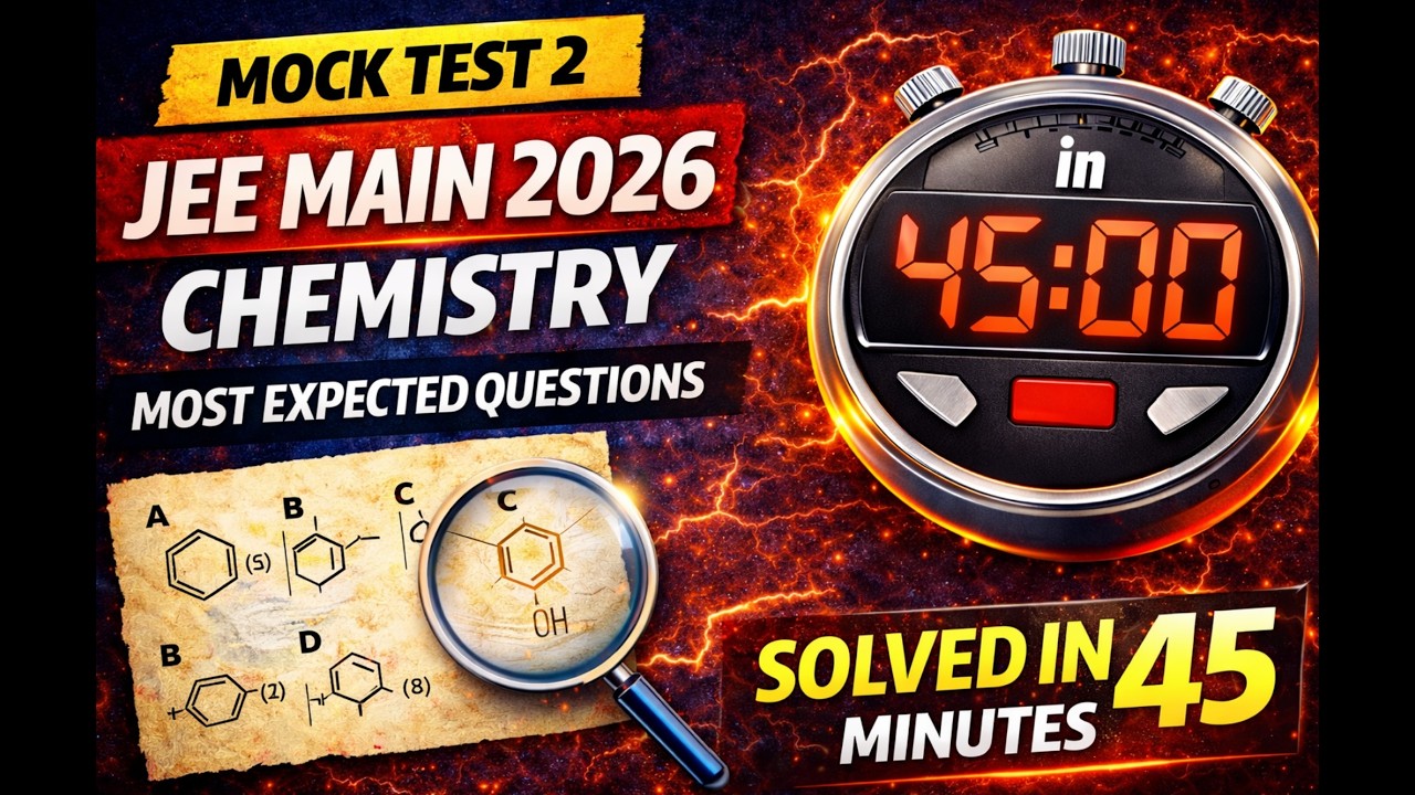 JEE Main 2026 Chemistry Mock Test 2 | Most Expected Questions Solved in 45 Minutes