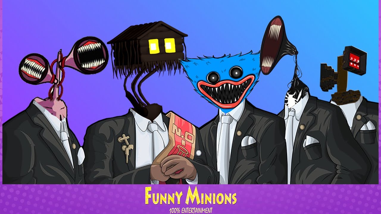Siren Head and Huggy Wuggy & Minecraft and House Head - Coffin Dance Meme (COVER)