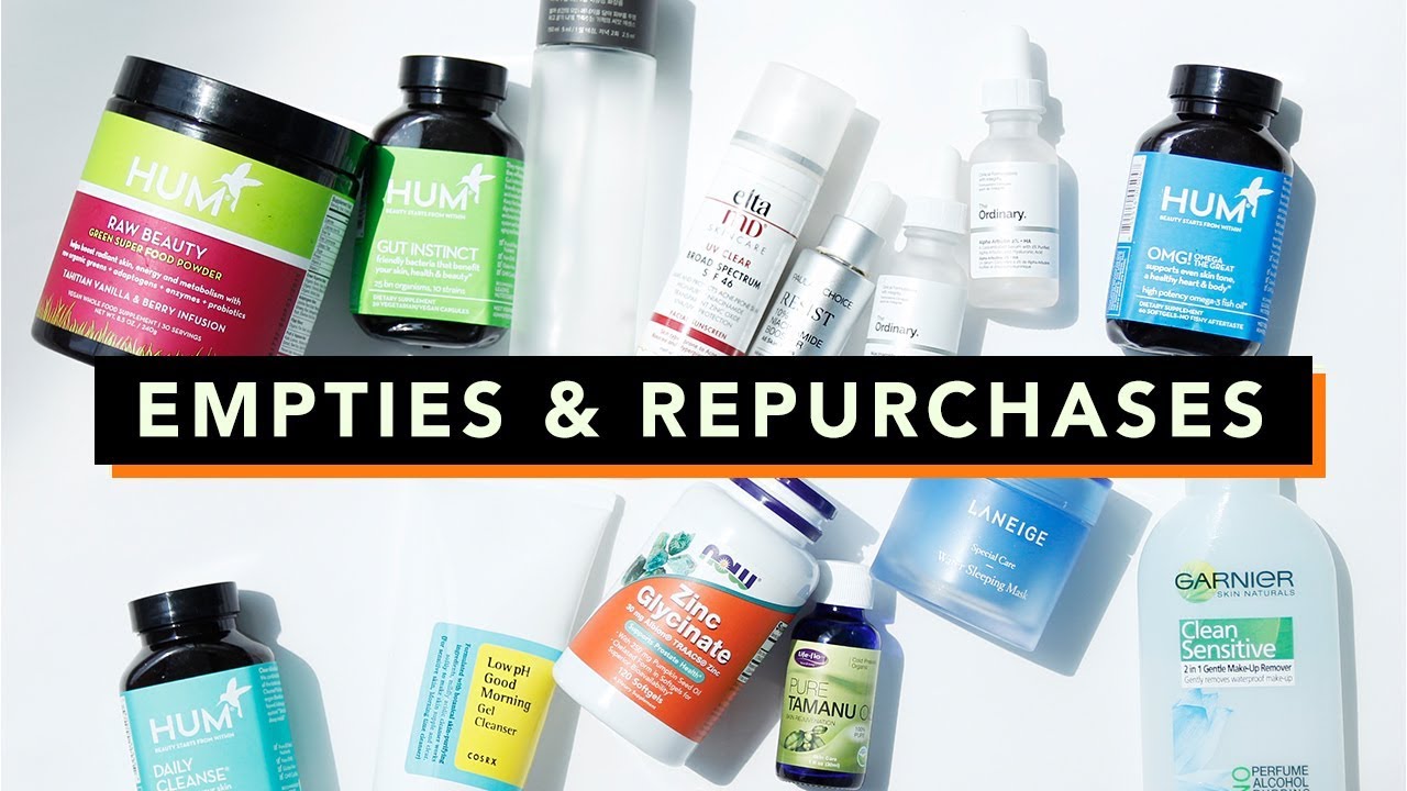 Skincare Empties & Repurchases • Skincare Favorites & Beauty Supplements
