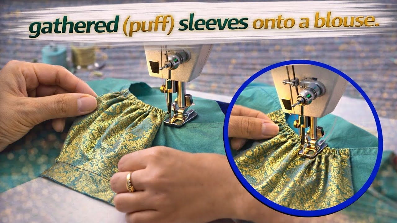  Designer Blouse Sleeve Secret! Perfect Puff Sleeves Stitching Trick! #fashion #puffsleeves #viral 