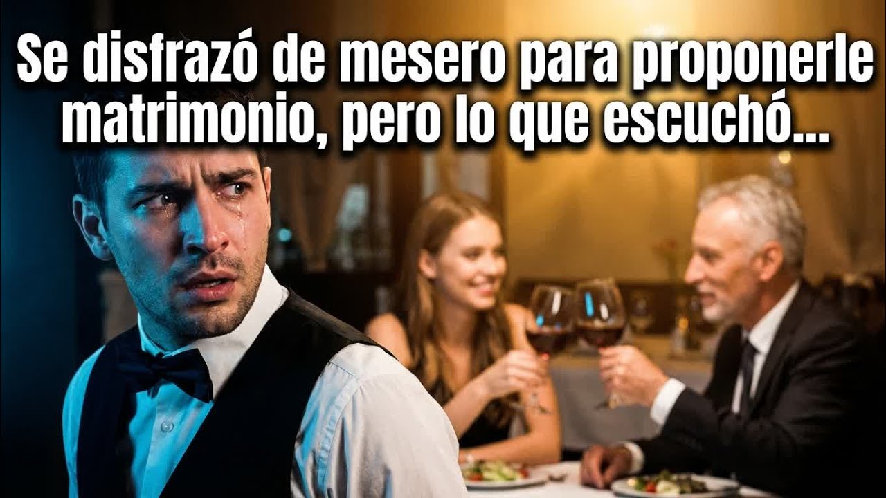 Finge ser mesero para darle el anillo y la cacha con su propio padre.