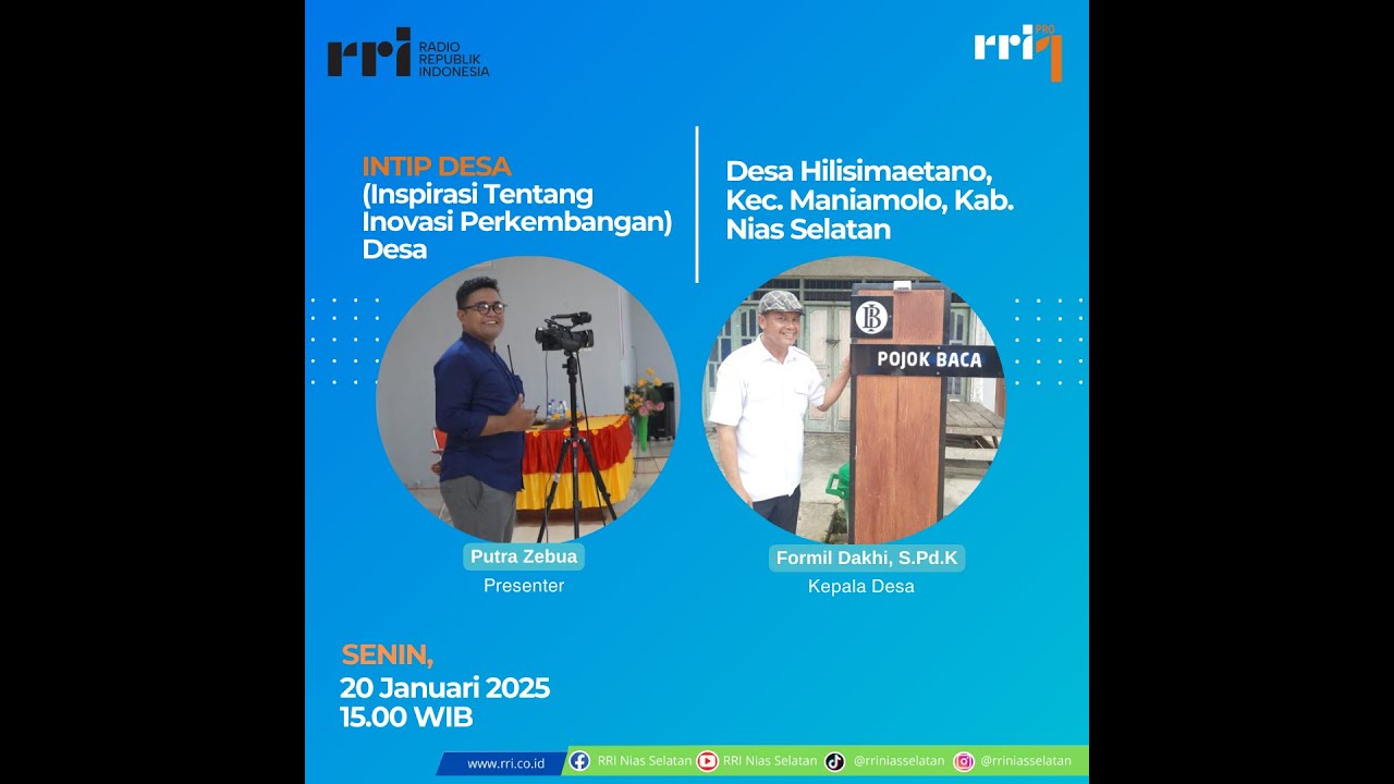 🔴LIVE | INTIP DESA (Inspriasi tengtang Inovasi Perkembangan Desa) Hilisimaetano Kec. Maniamolo