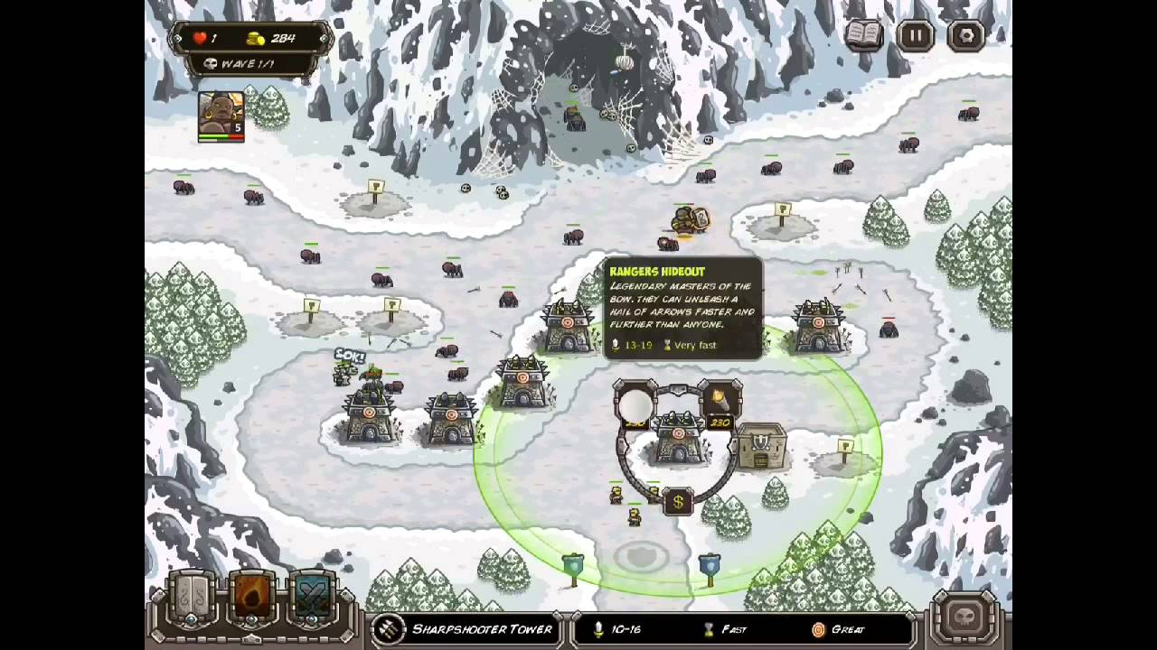 Kingdom Rush HARD DIFFICULTY-  Sarelgaz's Lair IRON CHALLENGE on iPad