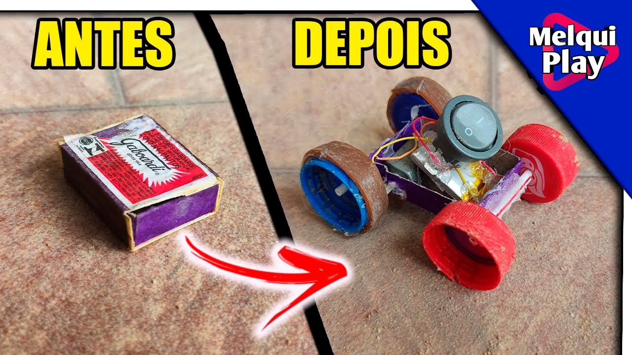 COMO FAZER UM CARRINHO DE CAIXA DE FÓSFORO COM MOTORZINHO, QUE ANDA SOZINHO!!!, DIY
