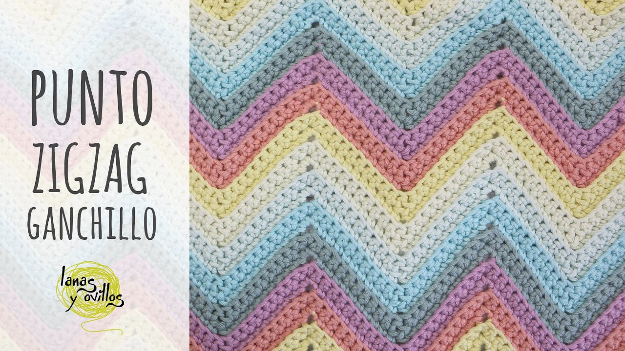 CÓMO TEJER PUNTO ZIGZAG CROCHET | Punto Chevron | Galería de Puntos | Lanas y Ovillos