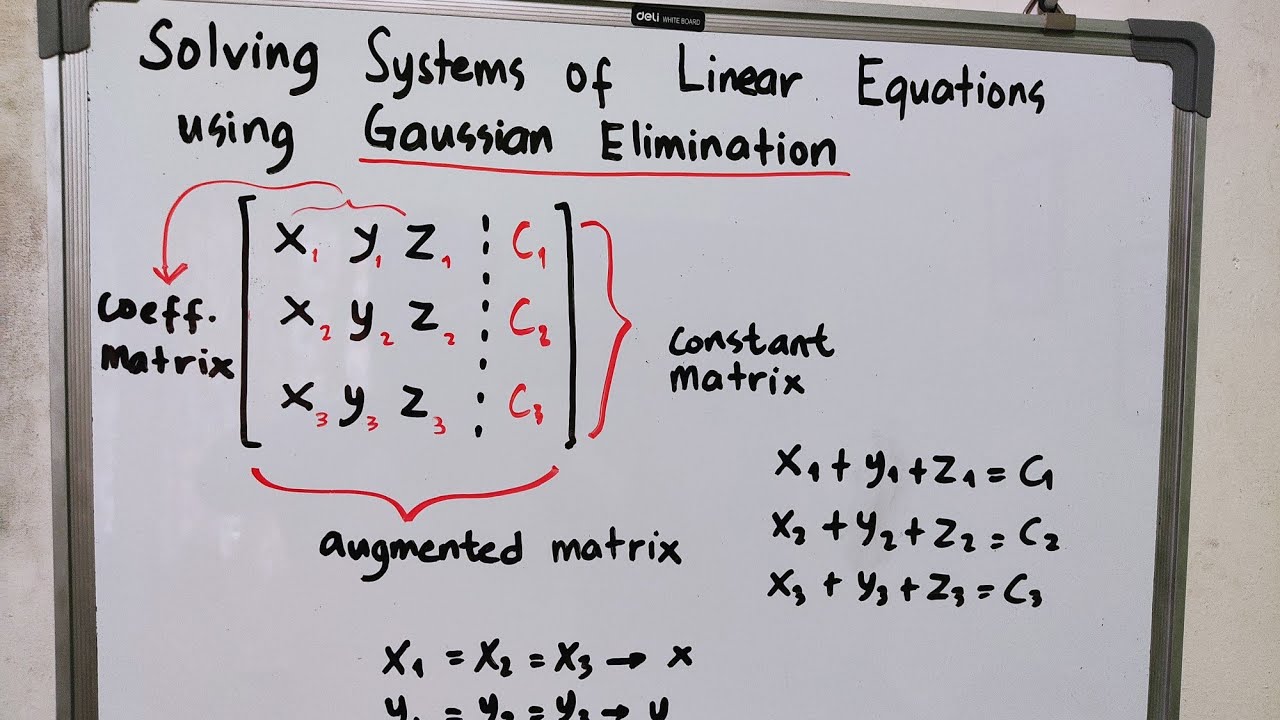 NUMERICAL METHODS | SOLVING SYSTEMS OF LINEAR EQUATIONS USING GAUSSIAN ELIMINATION |