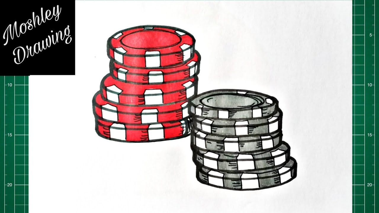 How to Draw a Stack of Poker Chips