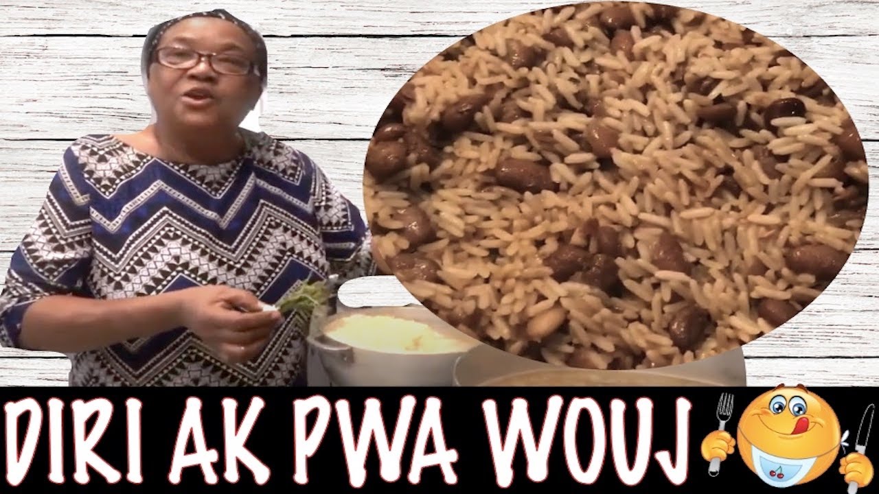 Vin Aprann Fè Diri Kole a Pwa Roug.  How to cook Haitian Red Bean Rice.