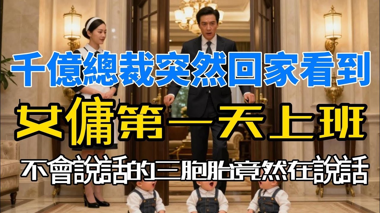 千億總裁突然回家看到，女傭第一天上班，不會說話的三胞胎竟然在說話#故事頻道 #故事分享 #情感 #臺灣 #情感故事 #幸福人生