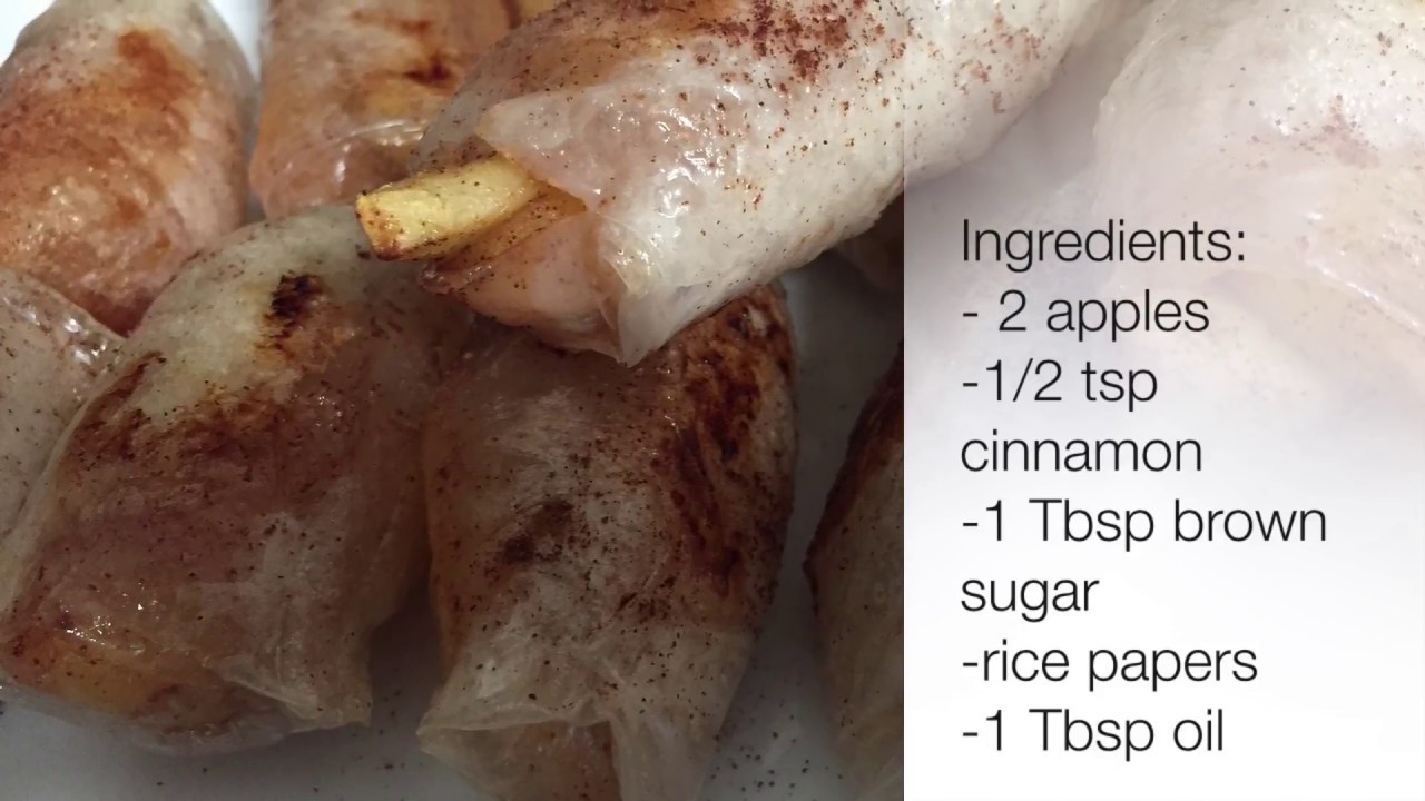 Baked Apple Pie Rolls with rice paper