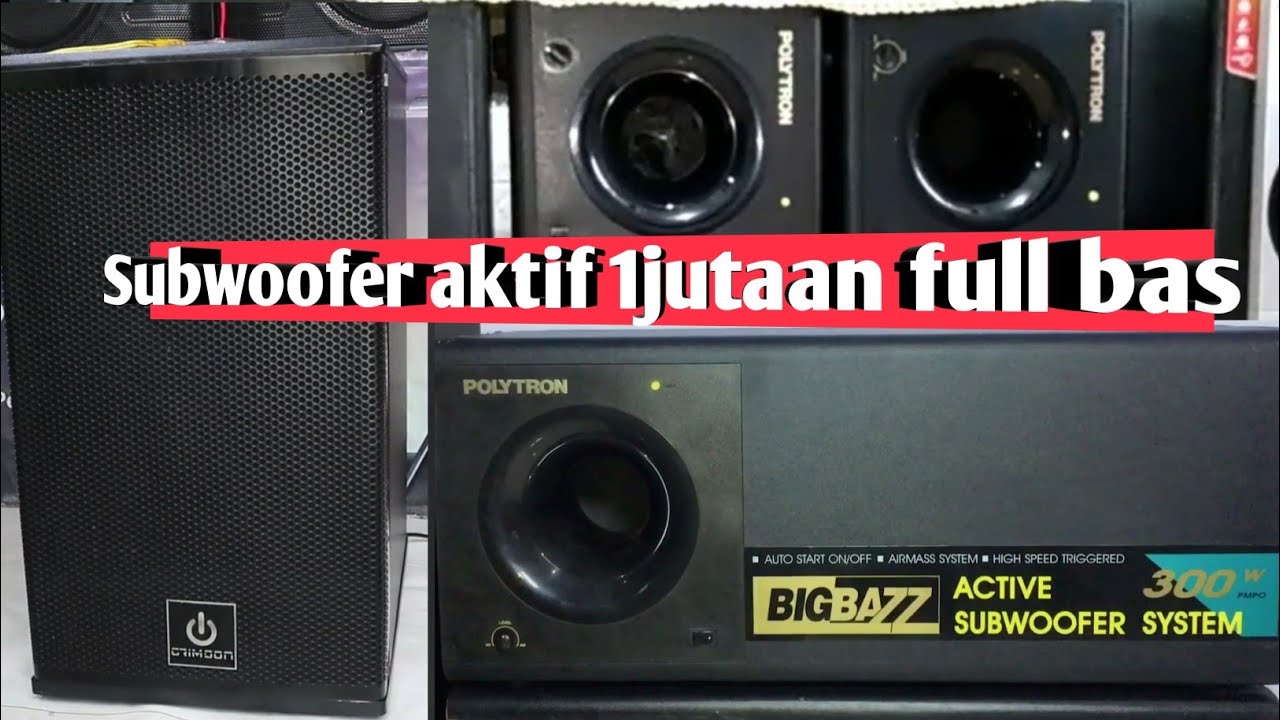 daftar harga subwoofer aktif Polytron vs crimson
