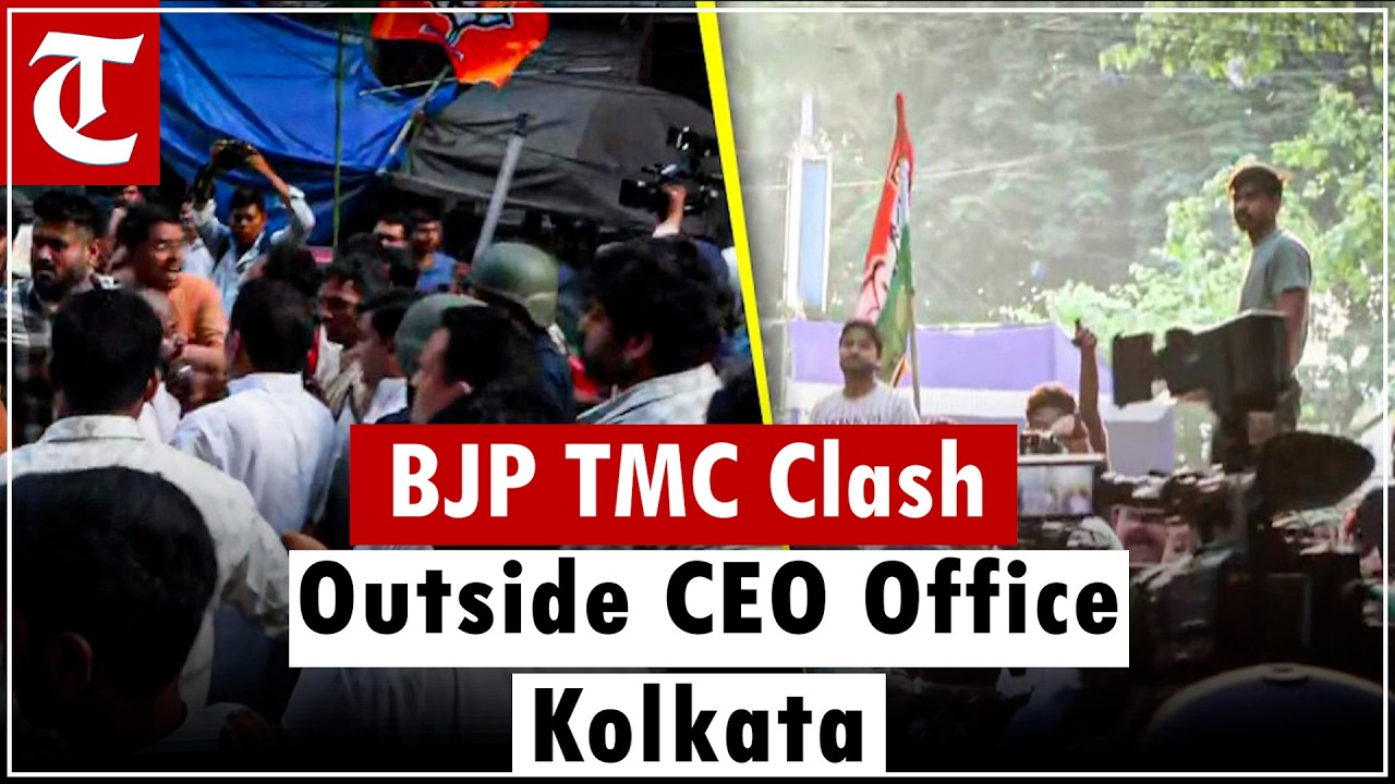 Kolkata Chaos: BJP-TMC Clash Outside CEO Office Over Voter List Dispute
