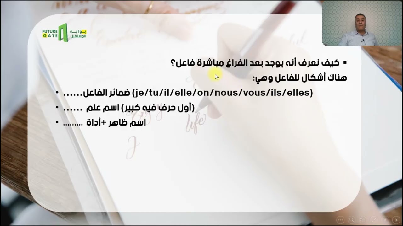 منصة بوابة المستقبل| فرنسي| الوحدة الأولى| قواعد الفرنسي وحدة أولى الجزء الأول