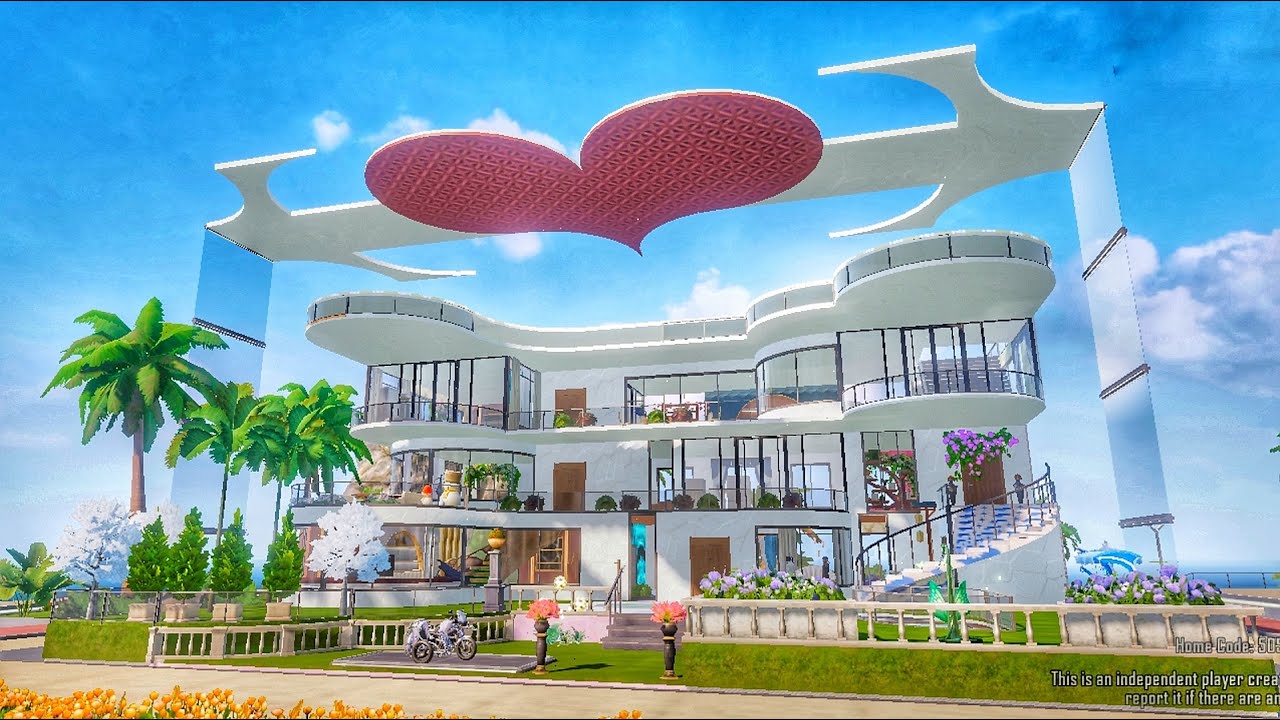 BGMI/PUBG Beautiful Home Design With Garden For Level - 28