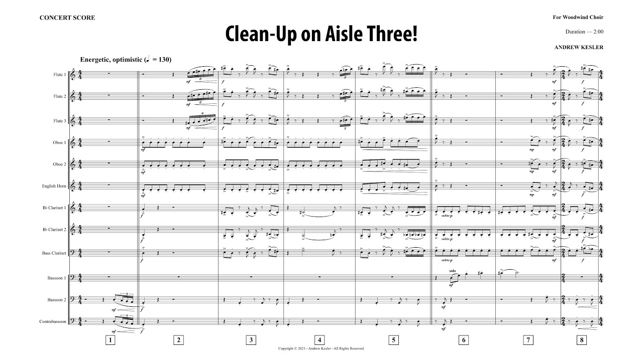 Clean-Up on Aisle Three! (for Woodwind Choir) - Andrew Kesler
