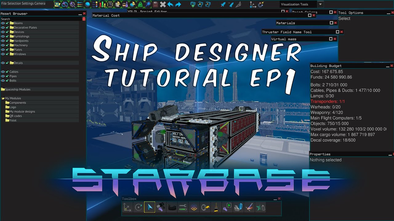 Starbase ship designer tutorial episode 1 - explaining and demystifying the interface