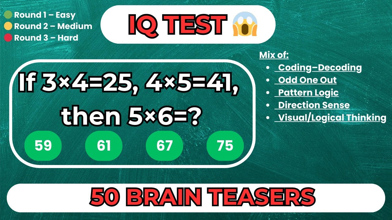Test Your IQ | 50 Puzzle Challenge | Class 6 & 7 #mathsquiz #class6maths #class7maths #mathquiz