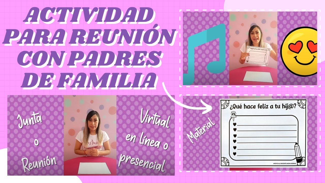 👩👨¡Actividad para reunión con padres de familia! 👫