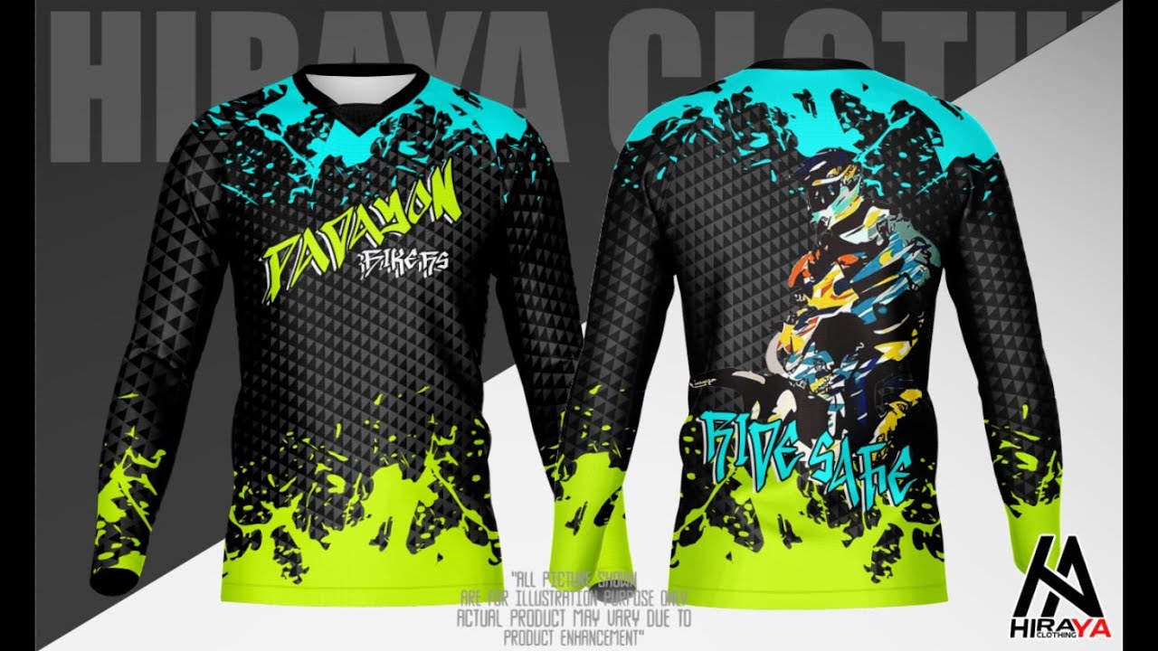 MOTOCROSS JERSEY LONGSLEEVE DESIGN MOCK UP | PHOTOSHOP TIF FILE