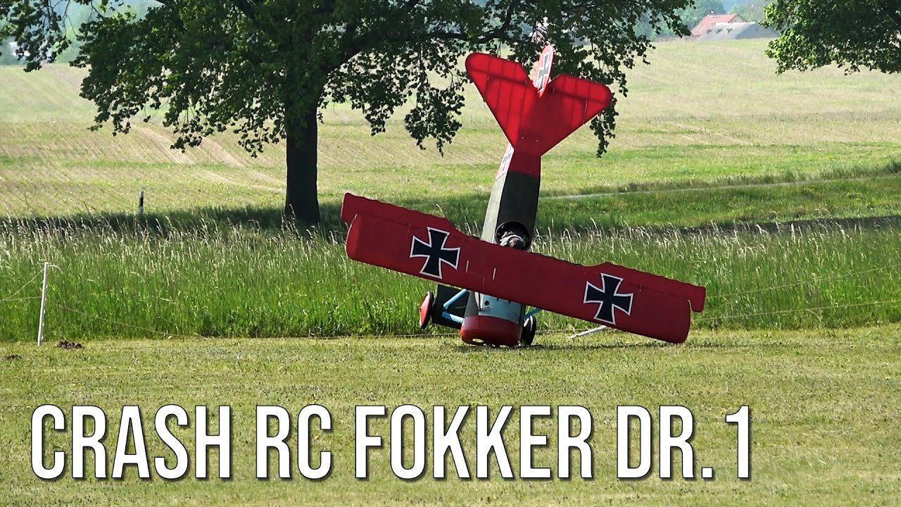 Crash Into Fence! Big RC Plane Fokker Dr.1 Crashed At Flight Show