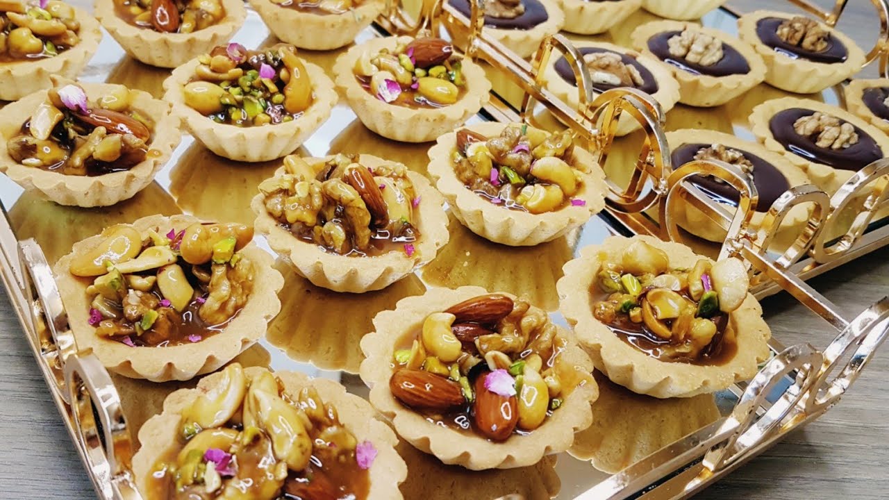 50 حبة مني تارتولات بالمكسرات والشوكولا روعة  #حلويات العيد #