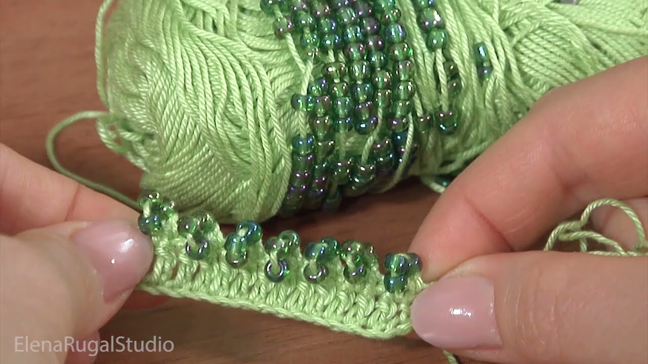 EASY CROCHET BORDER/ Trim Edge with Seed Beads/ CROCHET WITH BEADS #crochetwithbeads