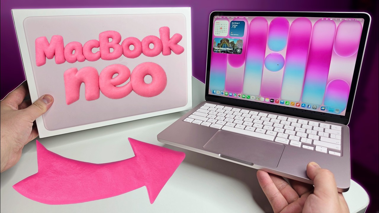Распаковка и первые впечатления от MacBook Neo (розовый)!
