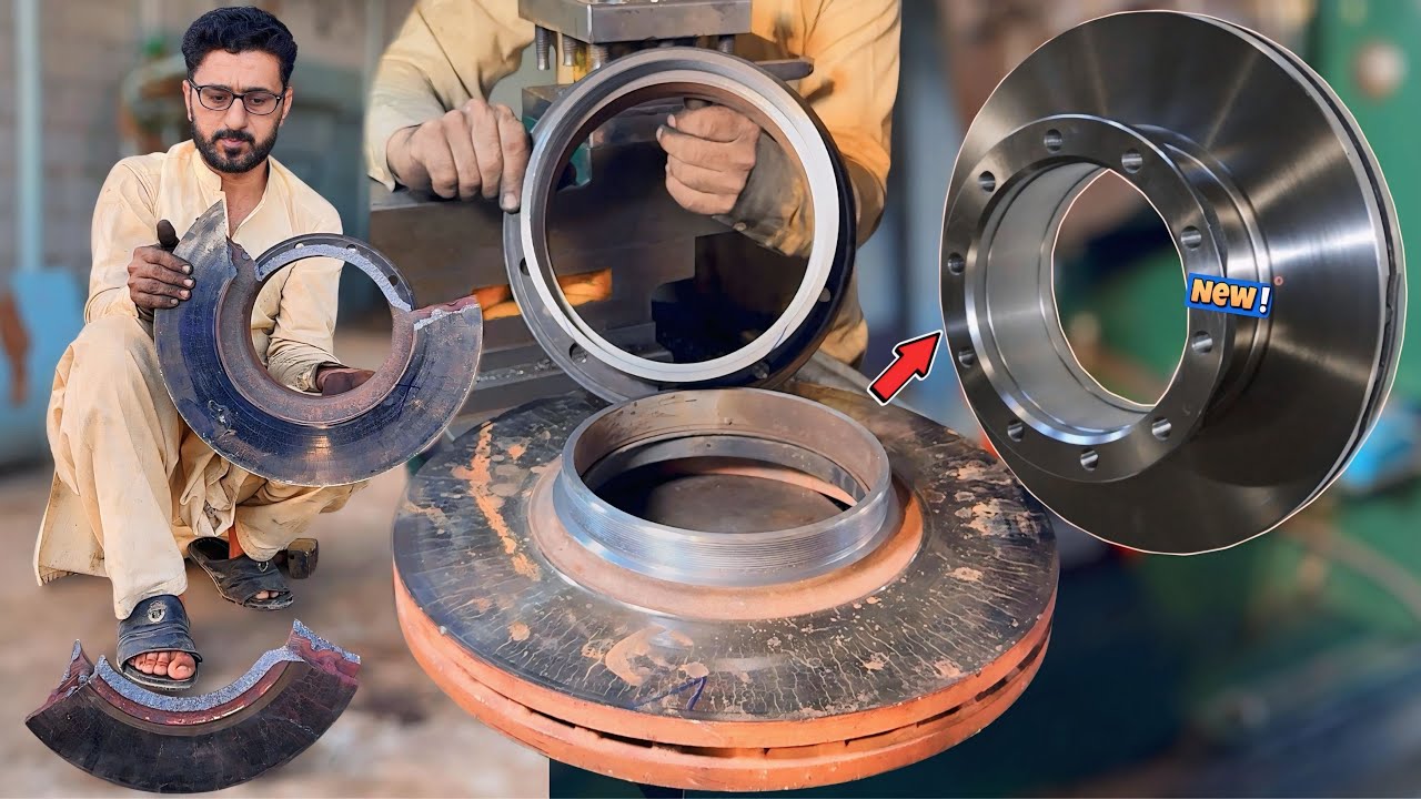 This Mechanic’s Skill Will Shock You! Rebuilds Broken Bus Brake Disc to Perfection