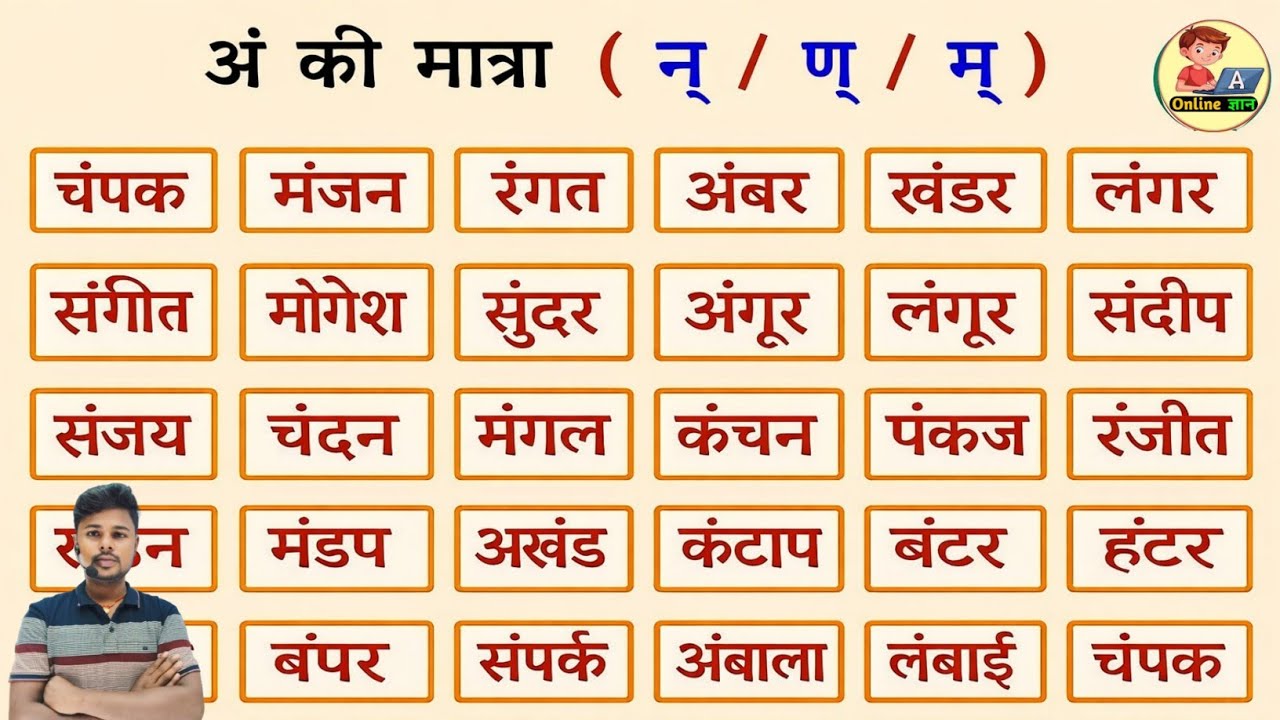 अं की ममात्रा (न्/ण्/म्) मात्रा वाले शब्द | An Ki Matra Wale Shabd l आधे अक्षर वाले शब्द/Hindi Sikhe
