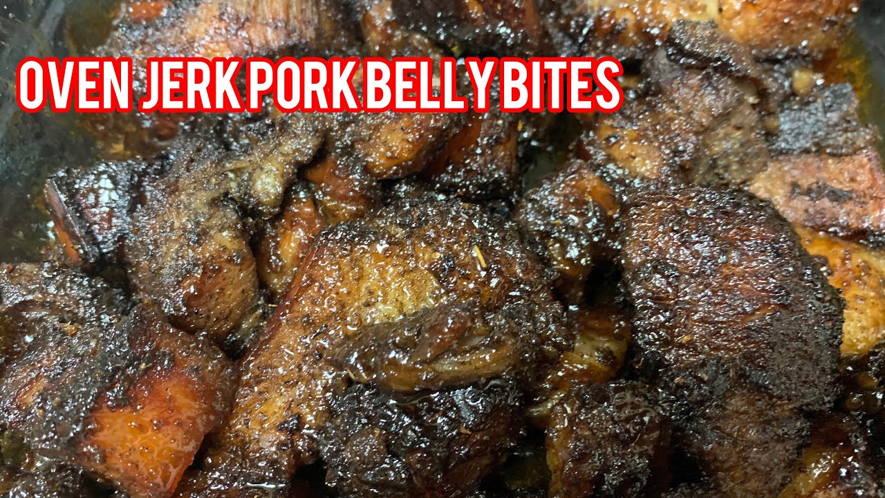 Oven Jerk Pork Belly Bites