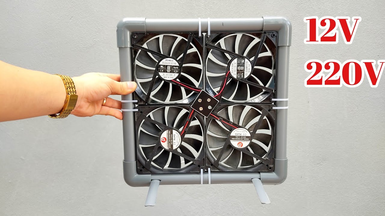 chế QUẠT siêu bền,siêu mỏng siêu mát với ống nhựa pvc 12v-220v