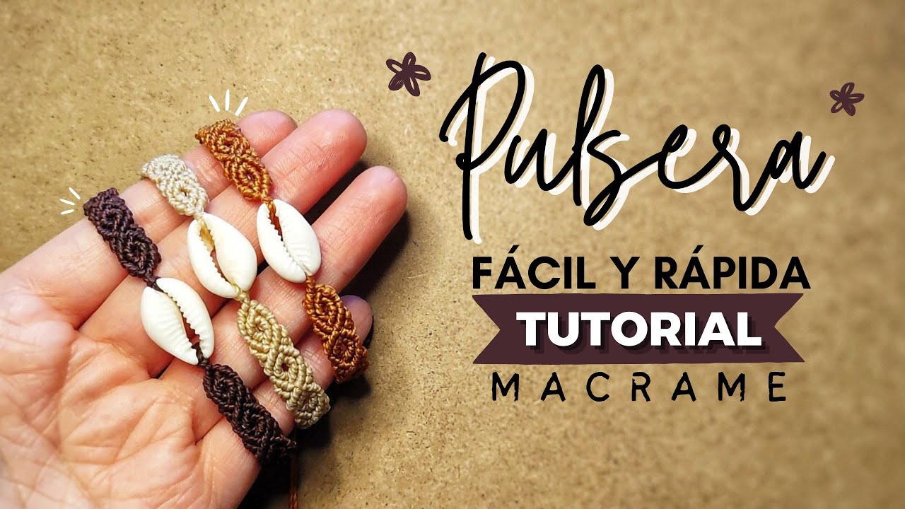 🔰 Pulsera de Hilo con Concha de Mar🐚 Fácil y Rápida | Macramé Bracelet Easy Tutorial #29