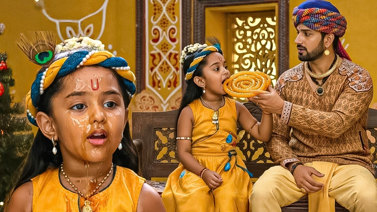 बाबा ने अपने हाथो से खिलाया कान्हा को जलेबा|| Yashomati Maiyaa Ke Nandlala ||