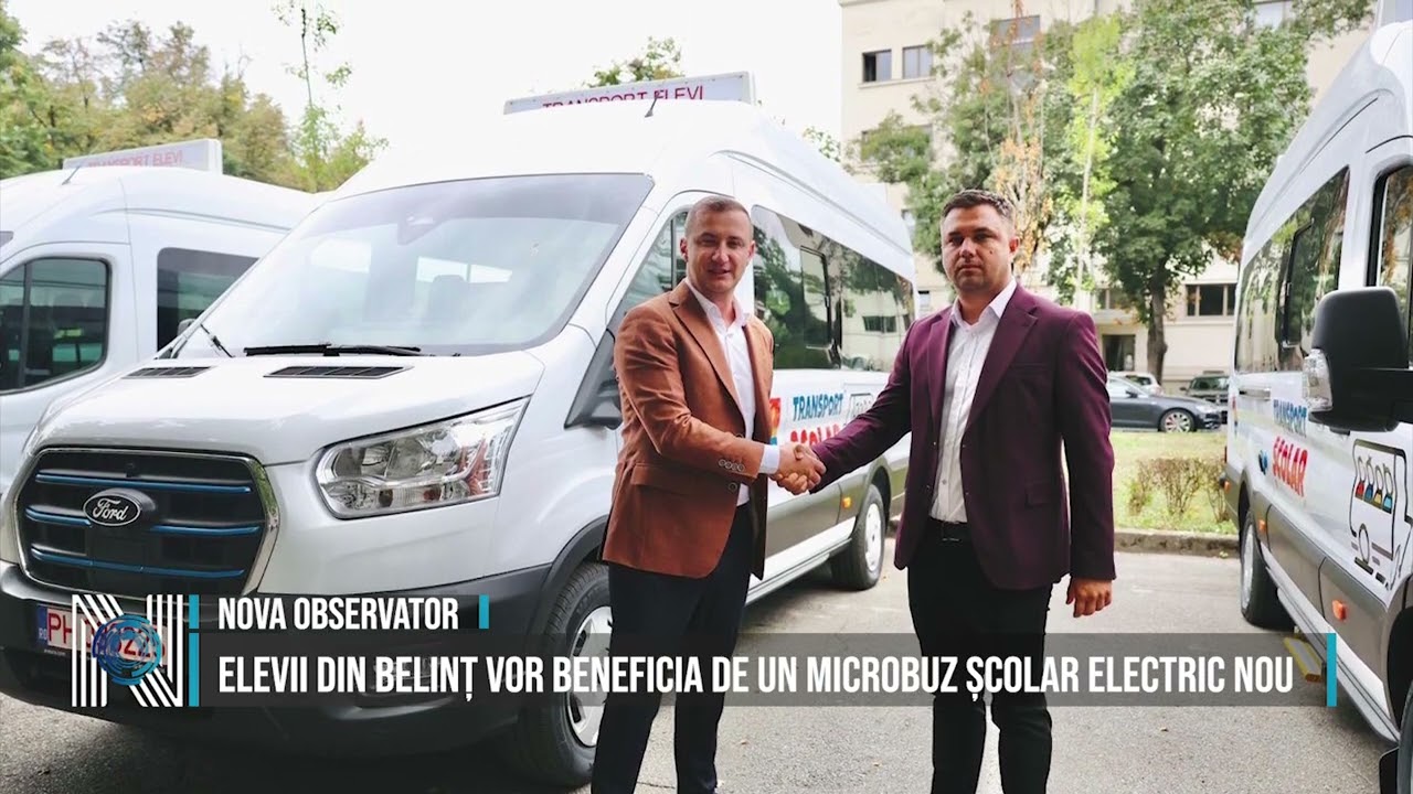 Elevii din Belinț vor beneficia de un microbuz școlar electric nou