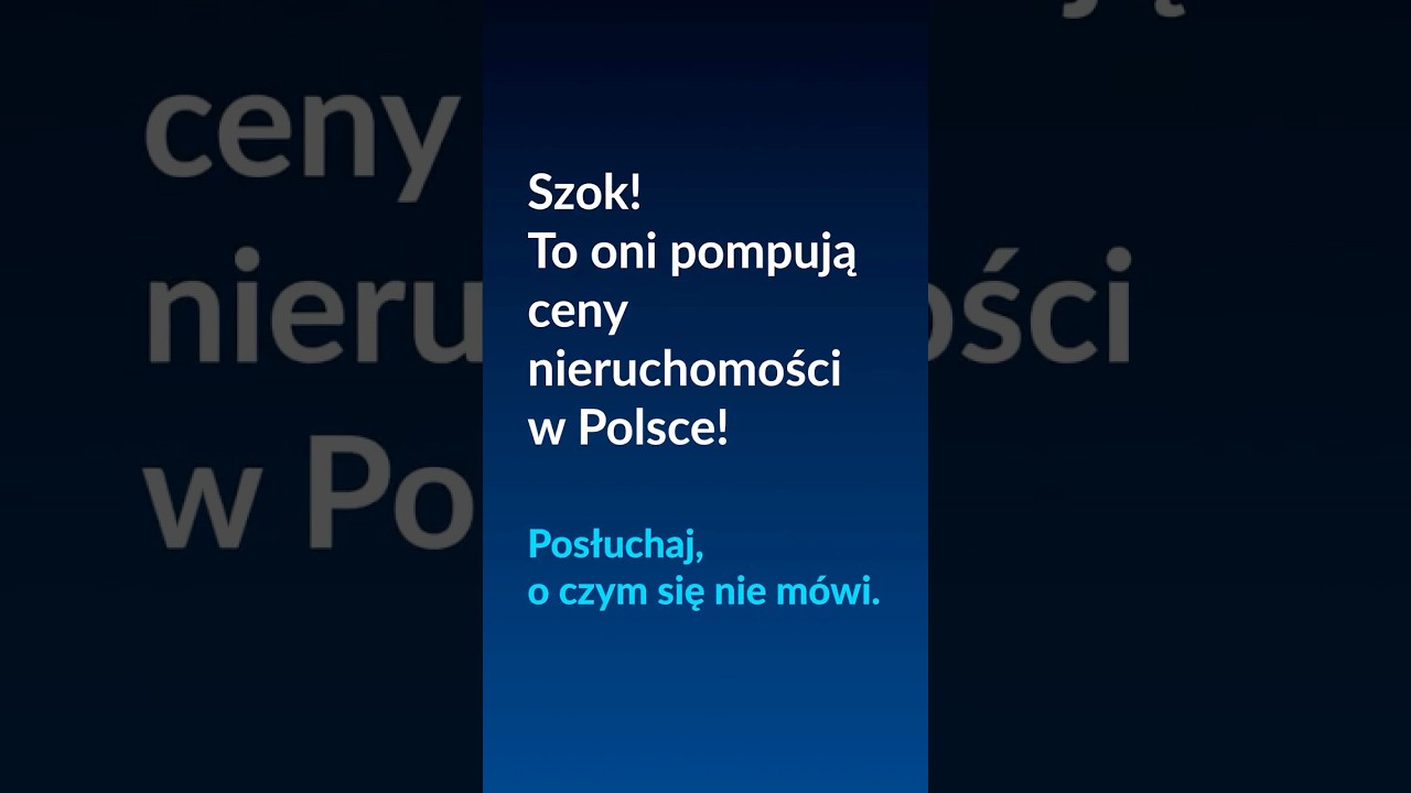 🤯 Szok❗ To oni pompują ceny nieruchomości w Polsce❗ Posłuchaj o czym się nie m&oacute;wi.