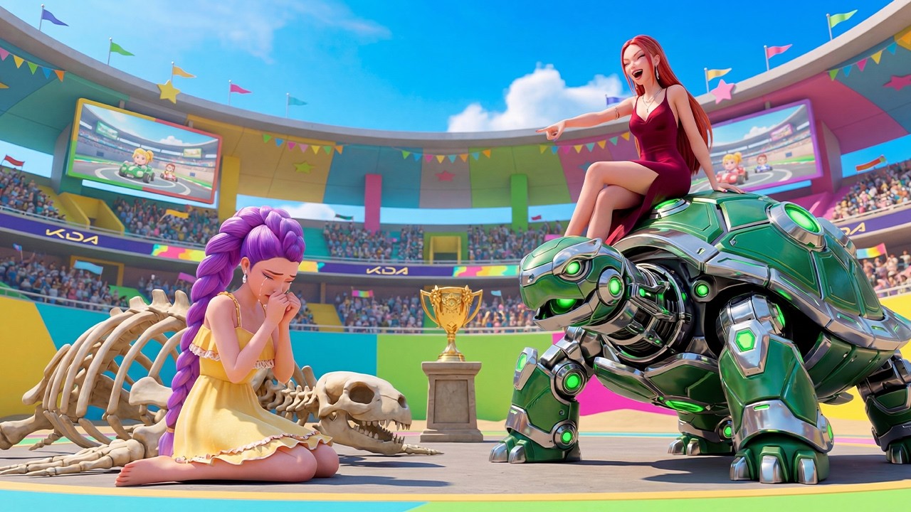 Emerald Family VS Ruby Family: RUMI Gets Turtle Racing Championship - KPOP Demon Hunter