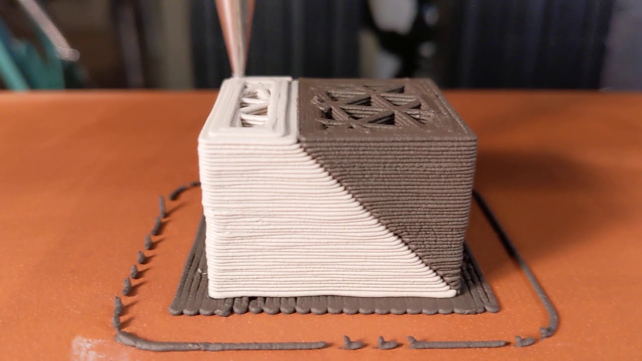 Two Color Clay 3D Printing