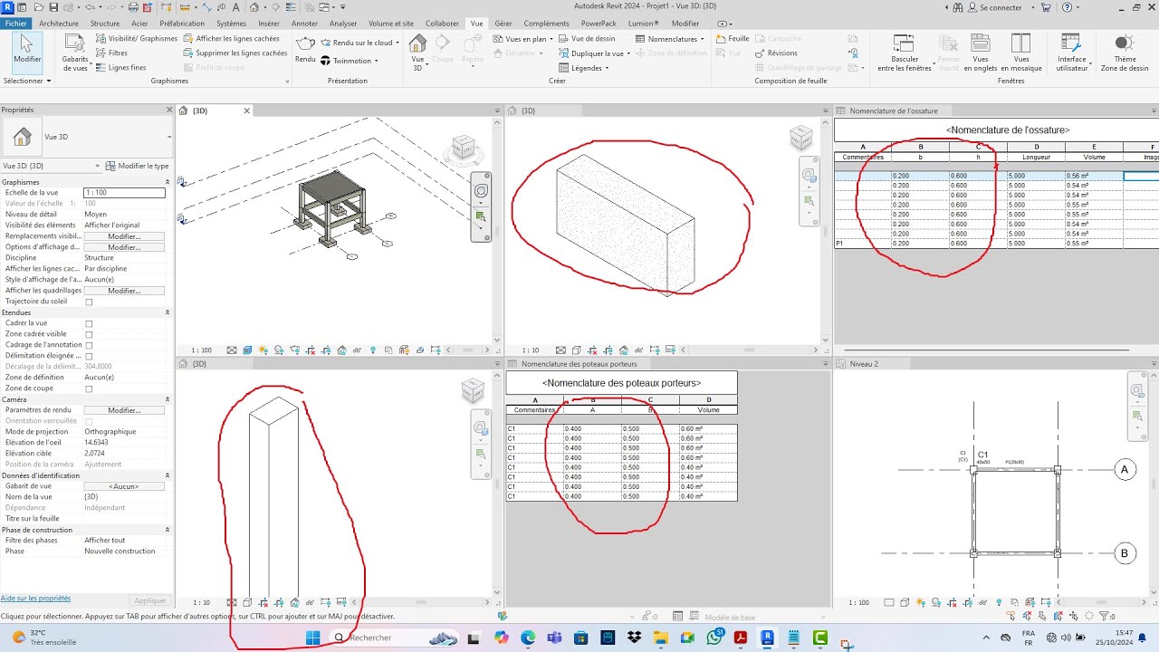 Tutoriels : Familles des revit poteau ,poutres & étiquettes