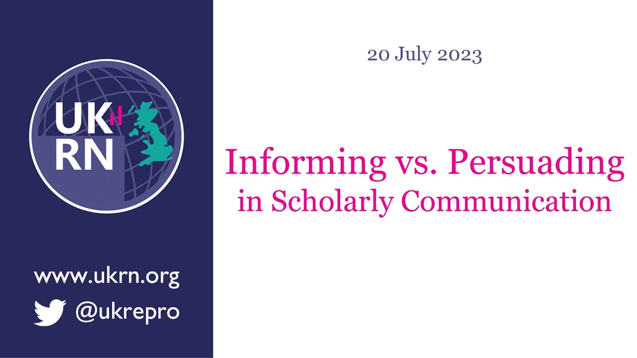 Informing vs Persuading in Scholarly Communication